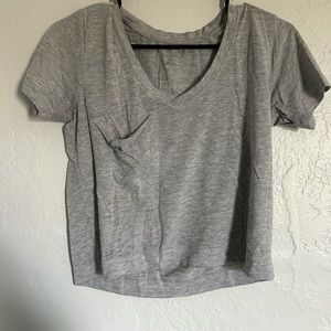 Z supply cropped pocket tee light gray xs